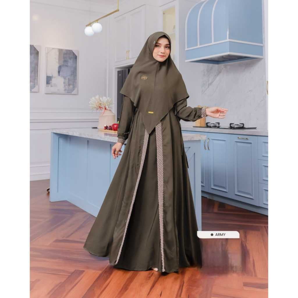 Kualitas Super Gamis Syar'I Set Khimar Cringkle Airflow Premium - Fashion Muslim Wanita Ukuran Jumbo