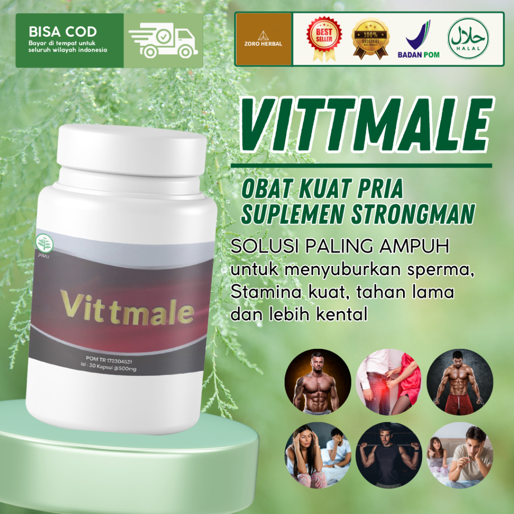 VITTMALE isi 30 Kapsul - Suplemen Stamina Pria Tangguh  -Suplemen Kesehatan Herbal Pria Kuat Strongm