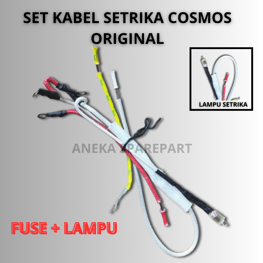 KABEL SETRIKA COSMOS ORIGINAL DENGAN FUSE + LAMPU