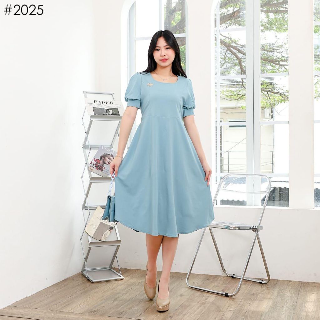 (25) Belly Dress outfit simple lengan pendek elegan bahan Bublel spandek premium dress kekinian