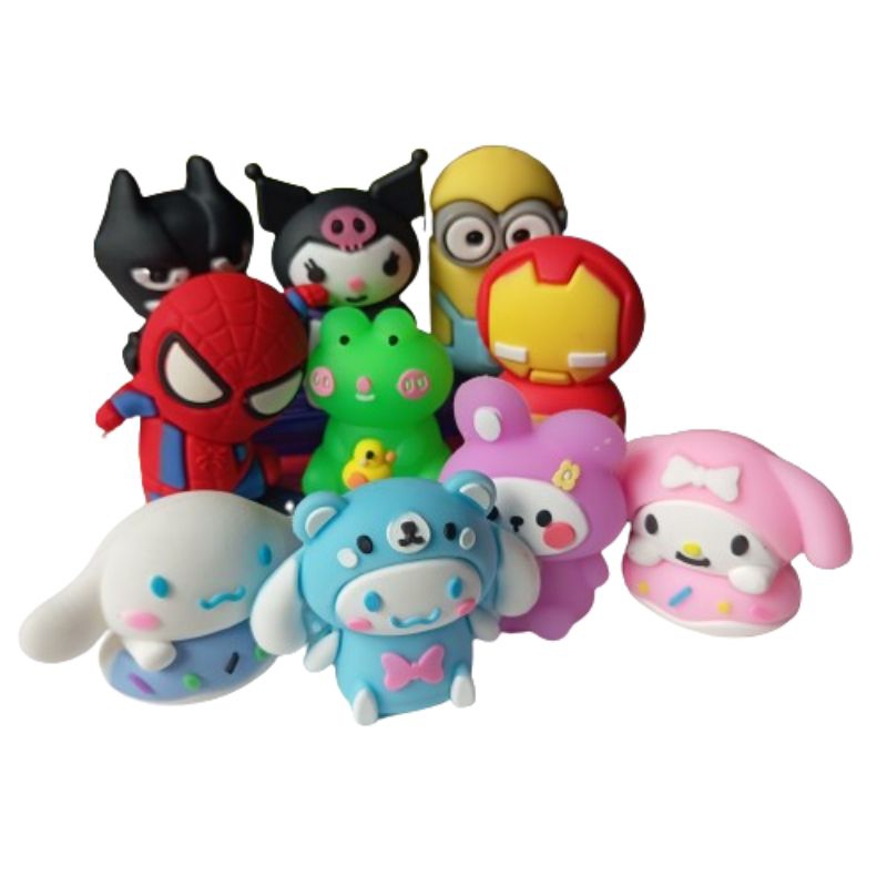

Paket 2pcs Penghapus serutan 2in 1 Miniatur Karakter Sanrio melody Spider-Man ironman - Eraser Kekinian Unik Dan Lucu