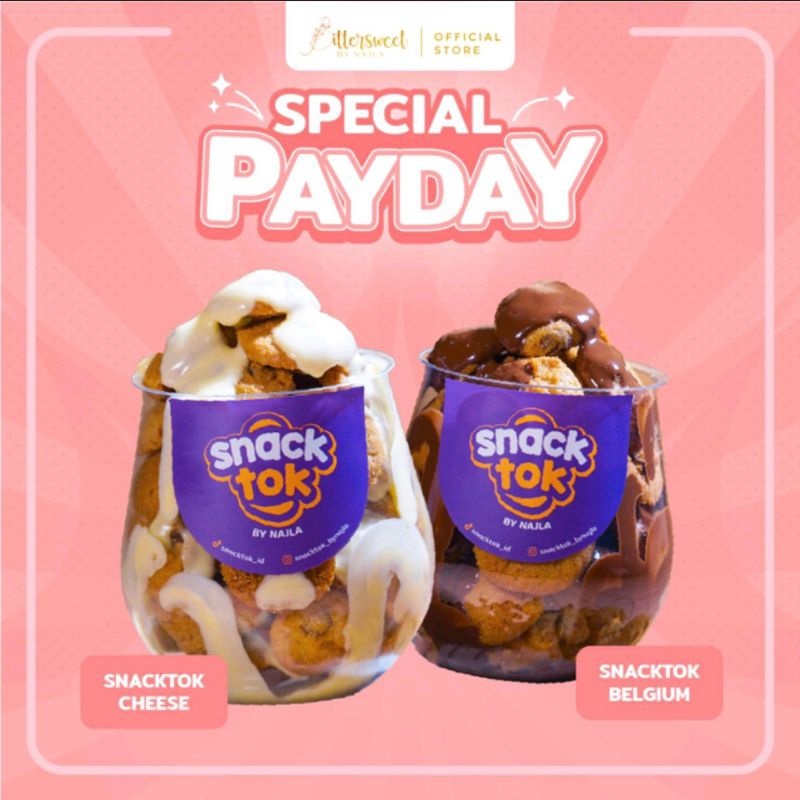 

[ORIGINAL BITTERSWEET] SnackTok Full Cookies Cheese / Belgium / Baby Joy / Nutella Bittersweet by Najla