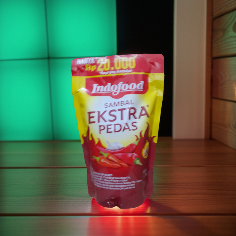 

Indofood extra pedas refil 1kg pouch
