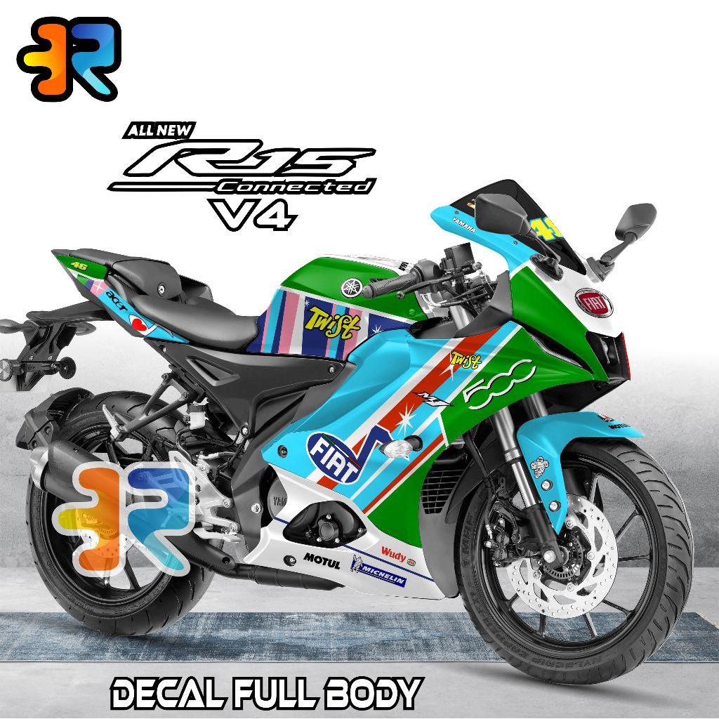 Decal R15 V4 Stiker Full Body Variasi Desain Fiat Assen