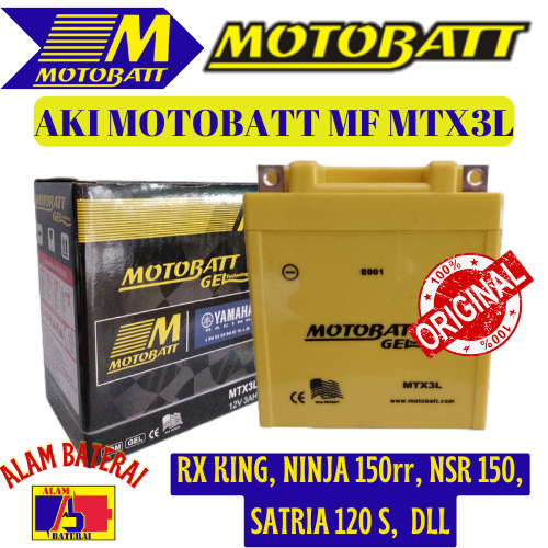 AKI MOTOBATT MTX3L MOTOR RX KING RXKING NEW NINJA R SATRIA 2TAK NSR MOTOBATT ORI PRDUK YAMAHA