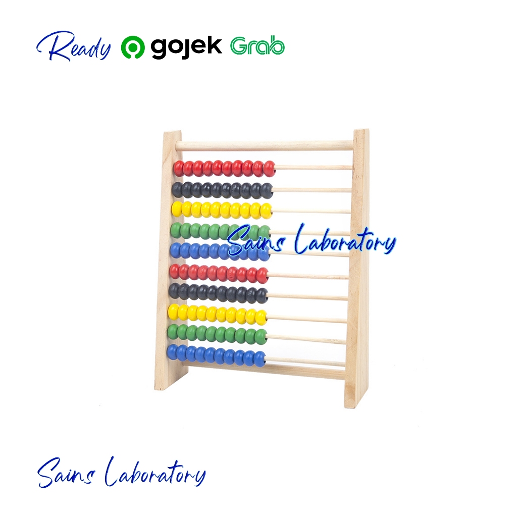 Papan Sempoa Kayu Mainan Edukasi Anak Penghitung Sempoa Matematika Kayu 10 Baris Bingkai Kayu Hitung