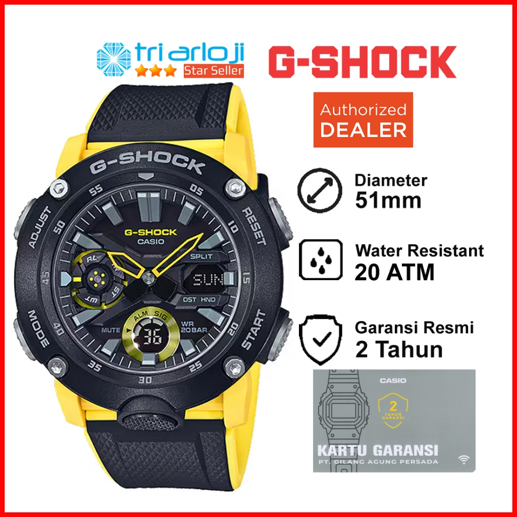 Casio G-Shock GA-2000-1A9DR Jam Tangan Pria GSHOCK GA2000 GA-2000-1A9 GA-2000 Kuning