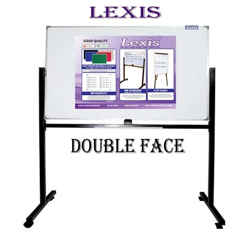 Papan Tulis White Board Standing ukuran 120 X 180