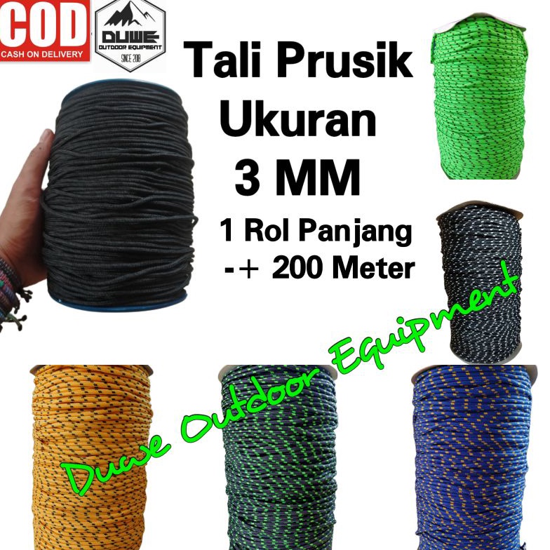 

KODE Y5N3 TALI PRUSIK 3mm FRUSIK 3 mm PANJANG 2 METER