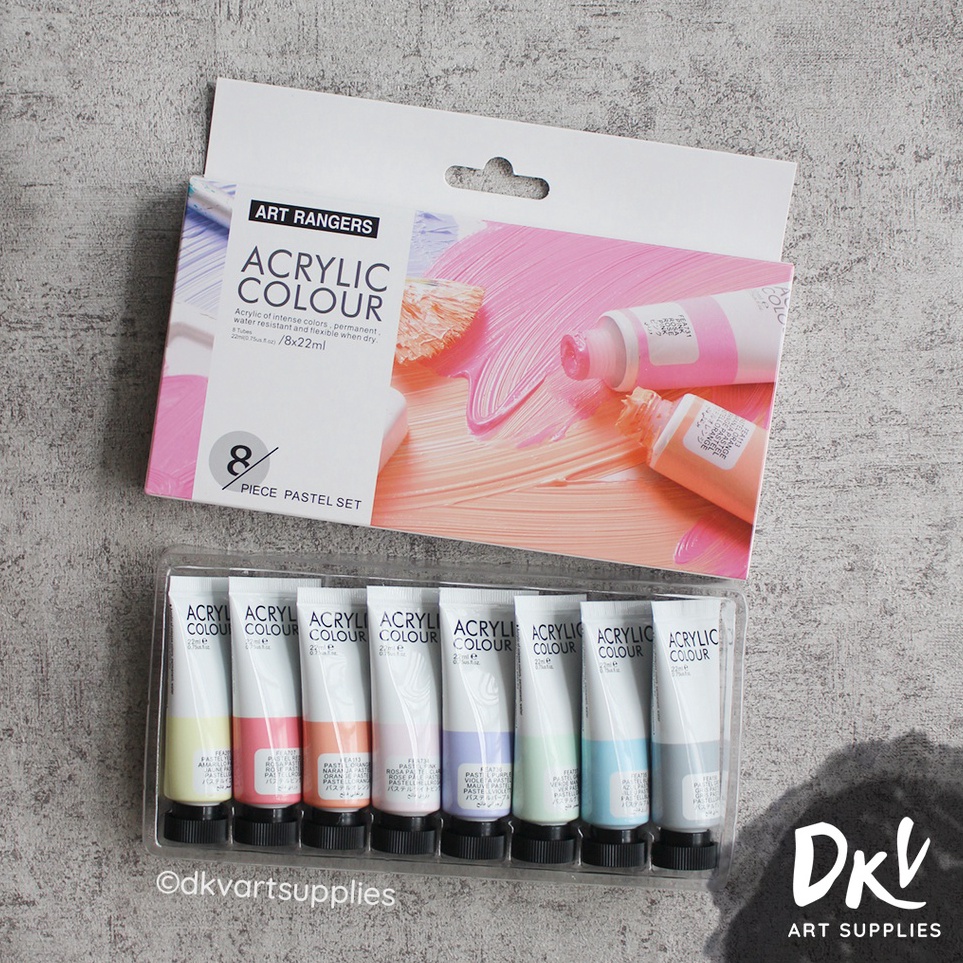 

KODE M1O6 Art Ranger Rangers Pastel Metallic Acrylic Paint Cat Akrilik set 8x22ml