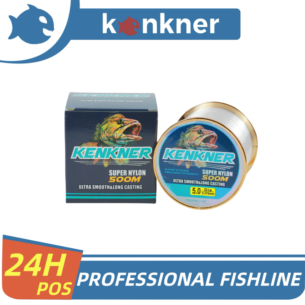 Kenkner Senar Pancing Nilon 200m 500m Transparan Senar Super Fishing Line ​Senar Set Peralatan Panci