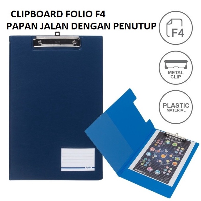 

KODE G7M Bantex Clipboard Papan Jalan Model Cover Penutup Size Folio