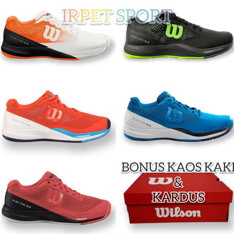 sepatu Tenis Pria Wanita Wilson Rush pro 3 Import Premium Sepatu Wilson Tennis Sepatu Tenis Lapangan