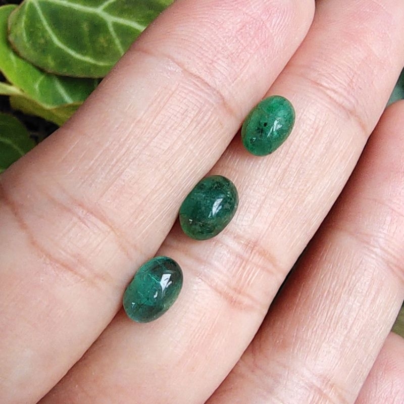 Batu Permata Natural Emerald zamrud - Ori 100% Asli Alam No Treatment cutting oval polos