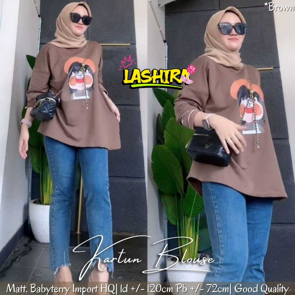 kartun blus atasan pakaian baju kaos wanita cewe remaja dewasa babytery import adem melar ukuran siz