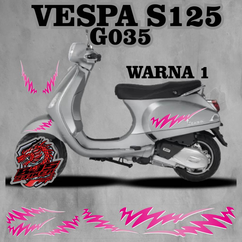 Stiker Sticker Vespa s 125 Vespa matic g035 - Stiker Sticker Decal Vespa s 125 Vespa matic g035