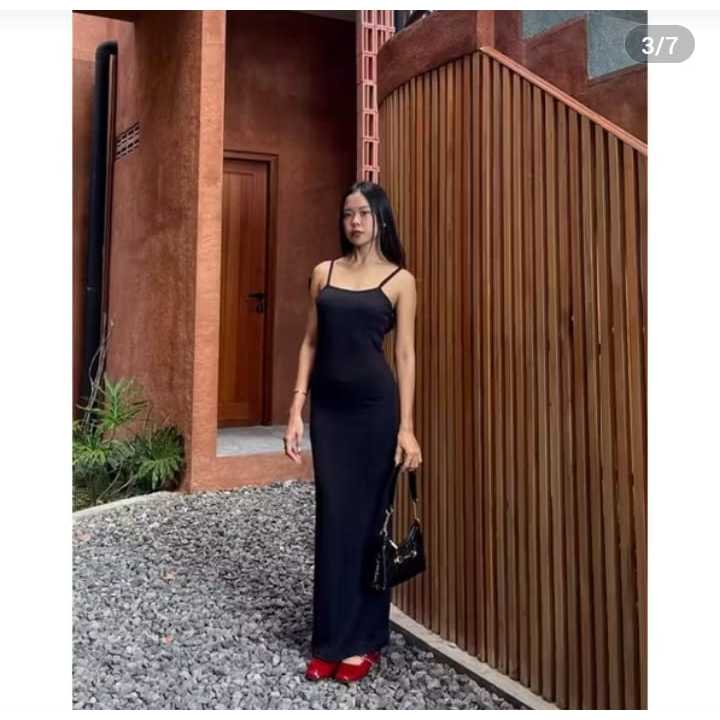 LONGDRESS BODYCON LUNA LONG DRESS BODYCON DRES TANKTOP PANJANG MAXI DRESS PARTY