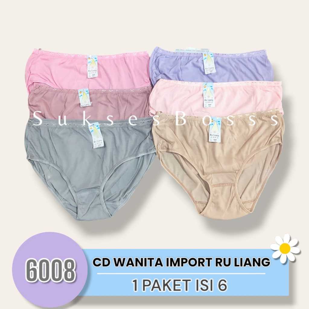 CD celana dalam wanita Ru Liang (Isi 6 PCs)