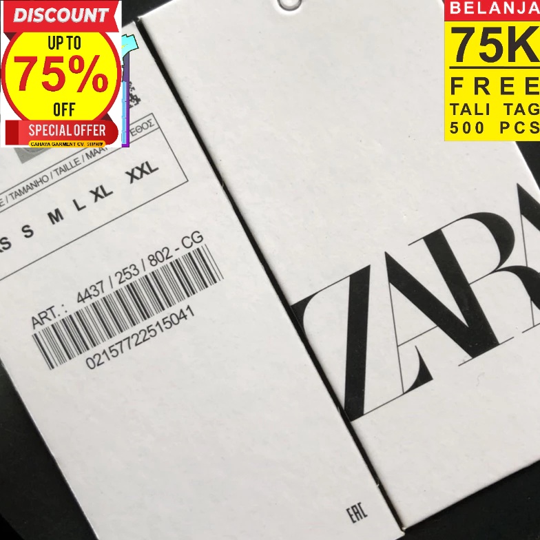 

Promo besar ZARA MAIN TAG BARCODE SUPER PREMIUM SUPER TEBAL VARIASI CO 1X DI KIRIM 6PCS