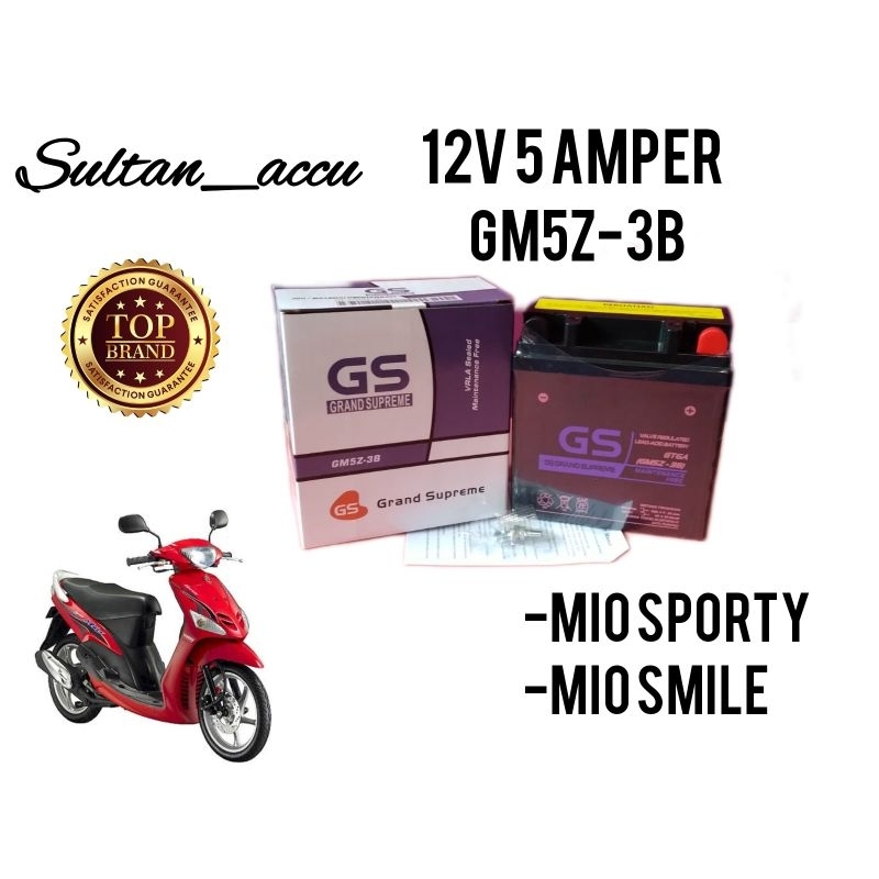 AKI MOTOR MIO SPORTY MIO SMILE SUPRA X 100 SUPRA XX AKI KERING 12VOLT 5 AMPERE AKI GS GRAND SUPREME 