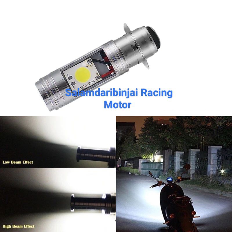Bohlam Lampu Depan Led H6 2 Mata Cahaya Putih Terang Super Bright Motor Bebek Matic Supra x 125 Shog