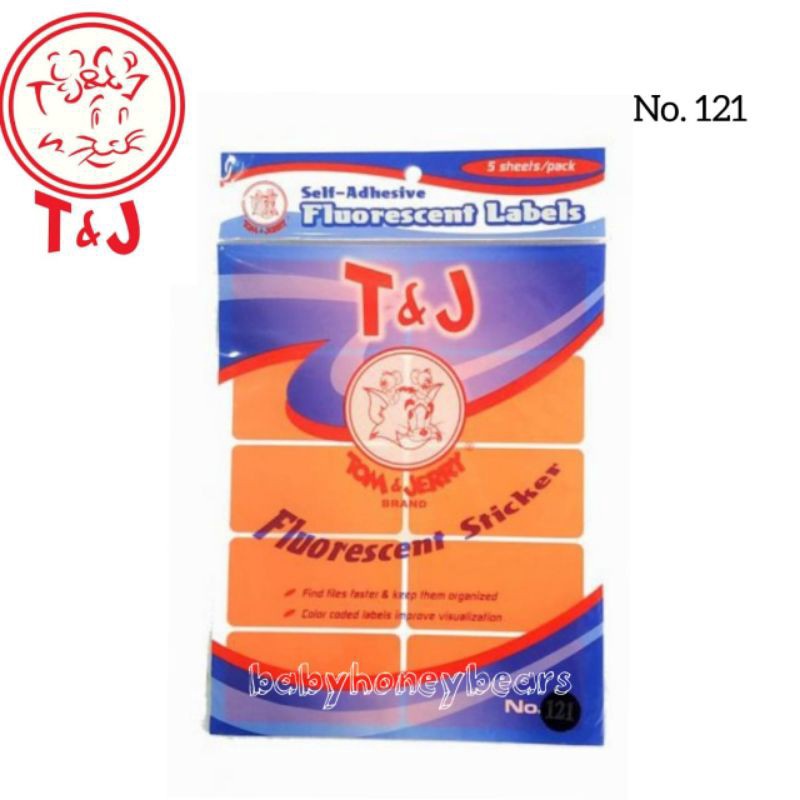 

NEW PROMO Label Stiker Tom Jerry Fluorescent Orange No 121 Sticker Nama Self Adhesive Labels