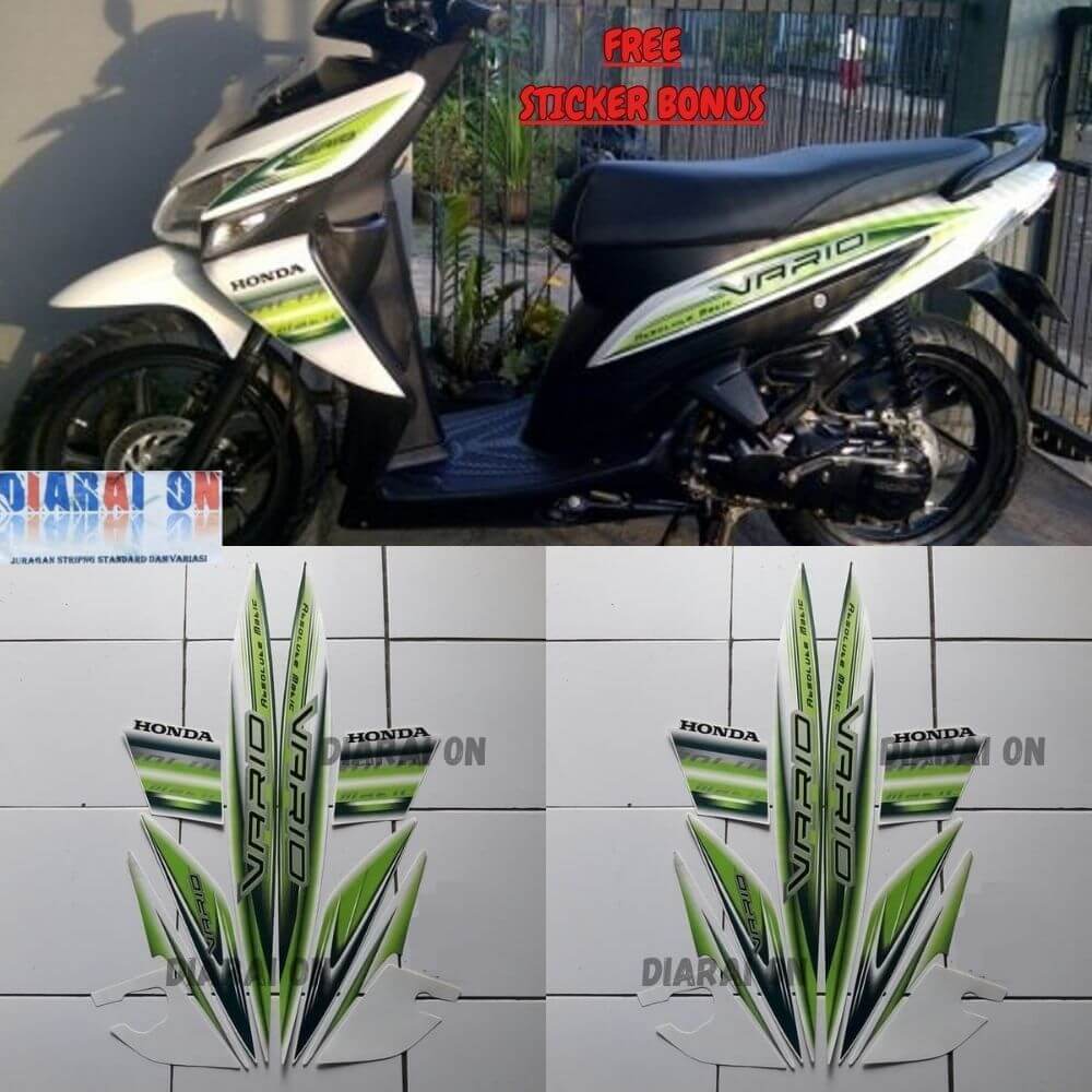 Striping Stiker Honda Vario 110 2007 2008 - Vario CW 110 Lama Hijau Murah