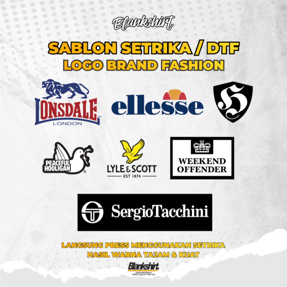 

File Desain Sablon Setrika / Stiker Kain Baju / Dtf Logo Brand Fashion Casual