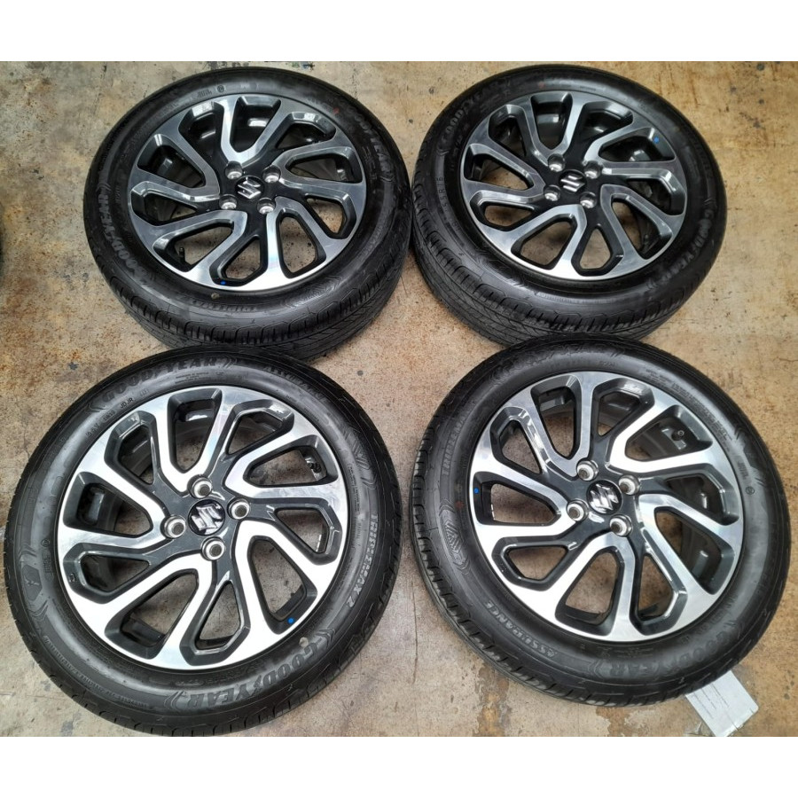 Velg Mobil Bekas Ring 16 Lubang Baut 4 STD BALENO R16X6 Hole Pcd 4X100 ET50 BAN 195 55 R16