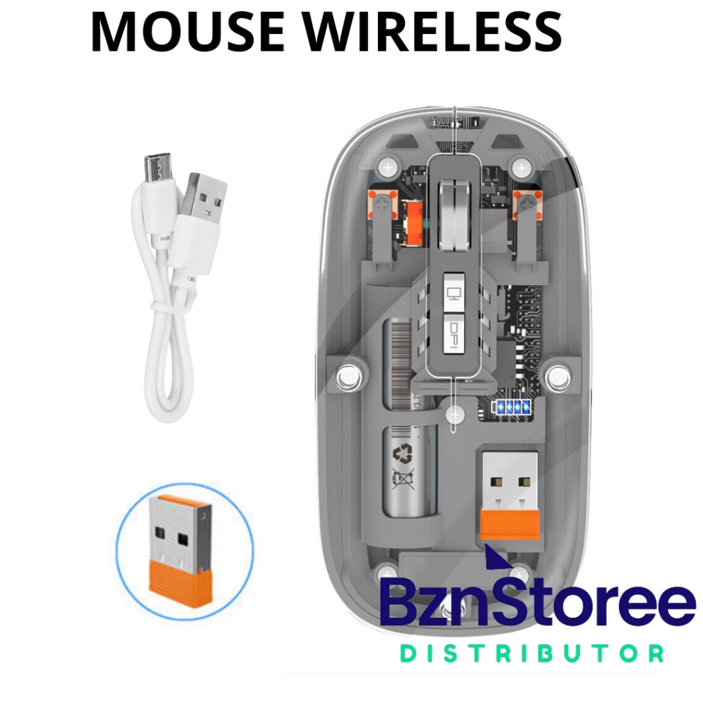 NEW PROMO Mouse Wireless DPI for iPad laptop Rechargeable Silent Tablet Phone Android Desktop Gray M
