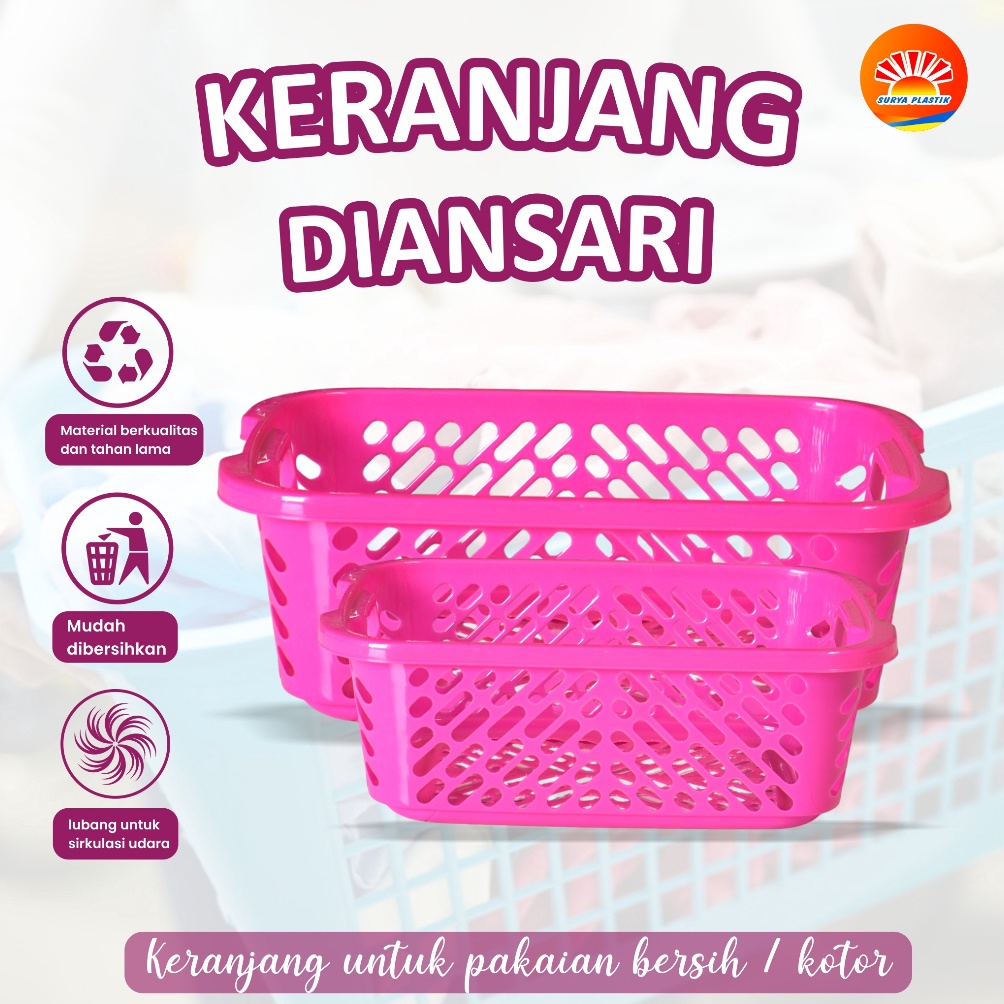 TERBARU Keranjang pakaian Olivia Keranjang pakaian plastik Keranjang pakaian bersih  Keranjang Pakai