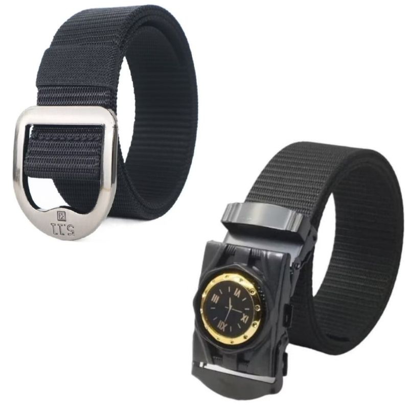 Ikat Pinggang Pria Kanvas Motif Jam Jepit - Tactical