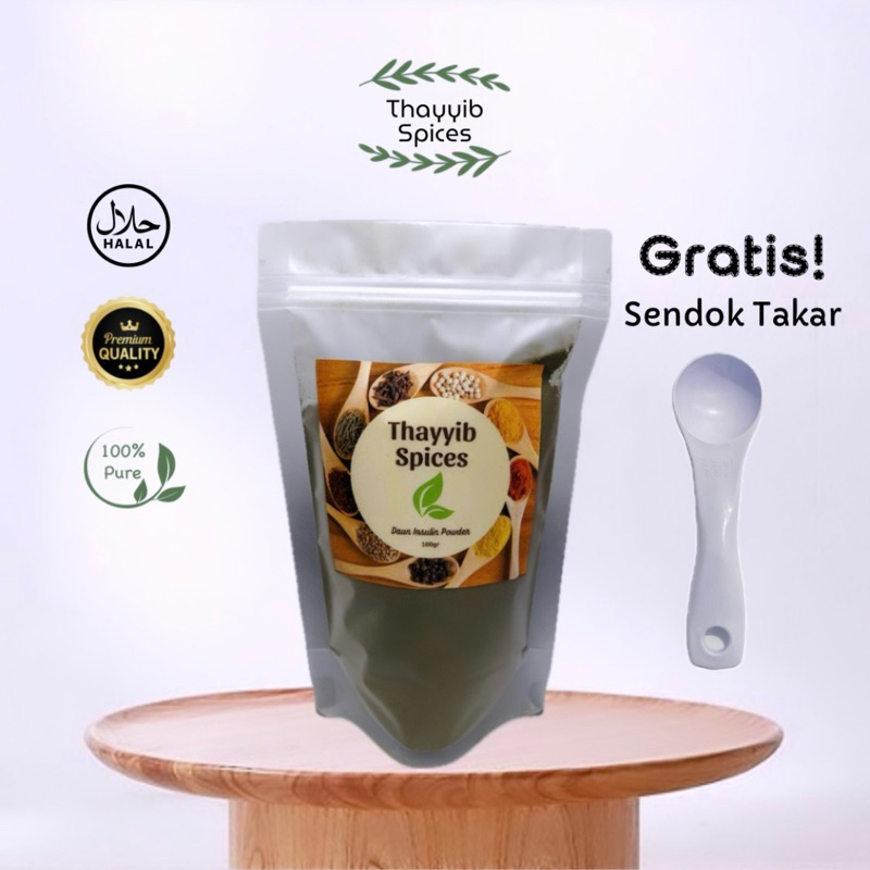 

Daun Insulin Bubuk 100gr 50gr 15gr Powder Thayyib Spices