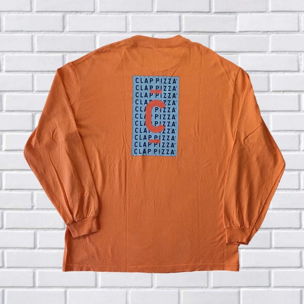 LONGSLEEVE CLAP PIZZA TAG AAA, SIZE XL (SECOND BRANDED) ORANGE, TS0310