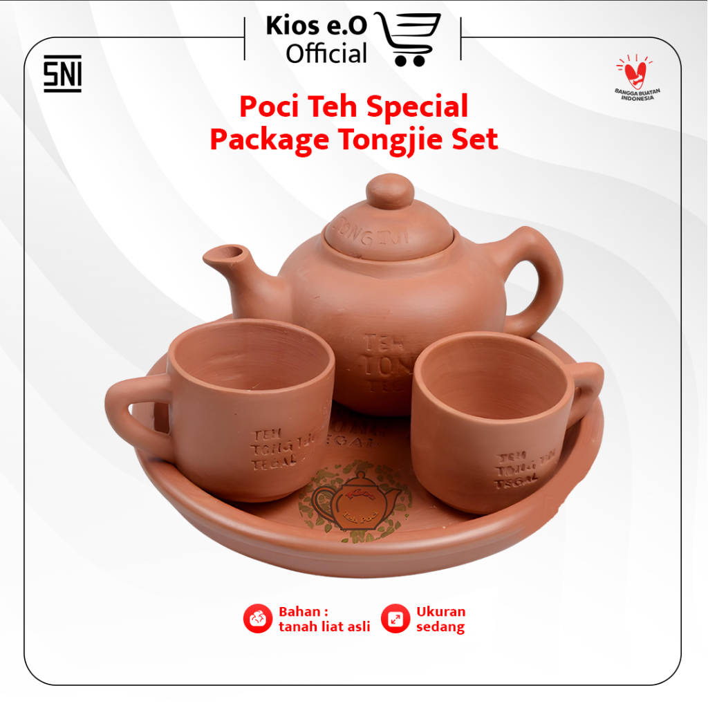 Poci Teh Special Package Tongtji Set Tanah Liat (Limited Asli Kerajinan Tanah Liat)