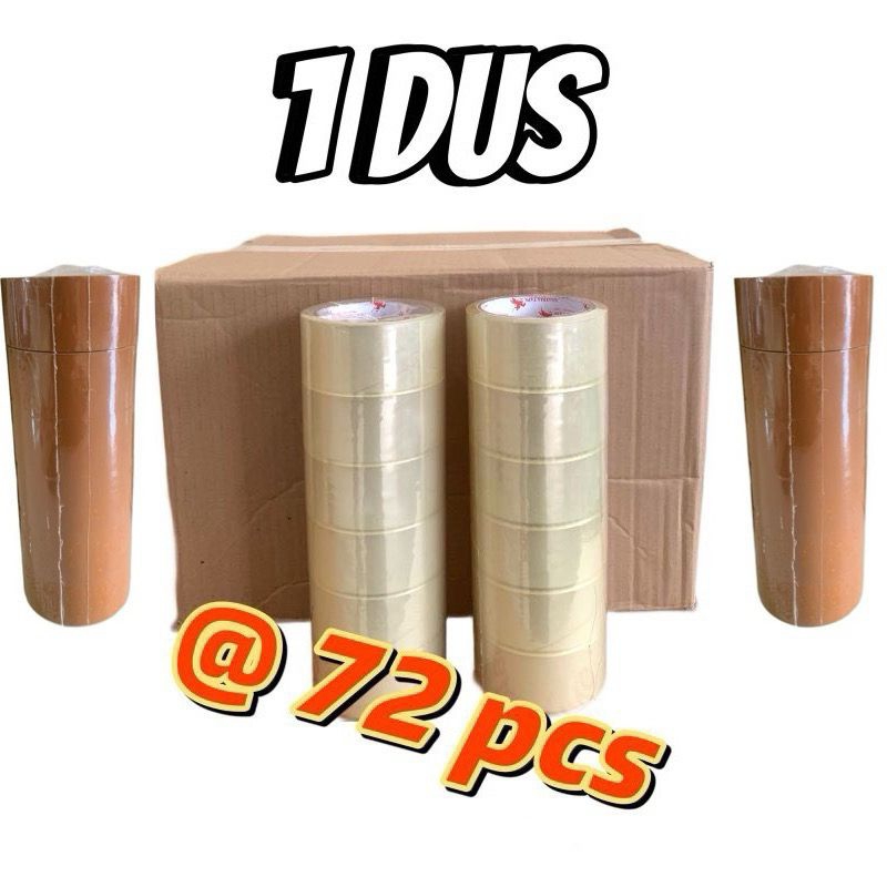 

45MM*90Y 1 DUS ISI 72PCS MURAH SUPER LAKBAN BENING DAN COKLAT TAPE