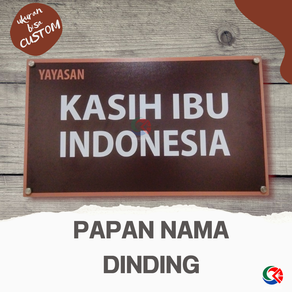 

Papan Nama 30 X 20 cm Akrilik Stiker