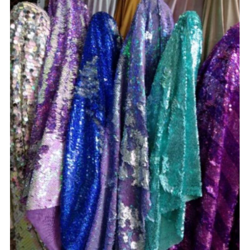 BARU Bahan Kain Sequin Bolak Balik