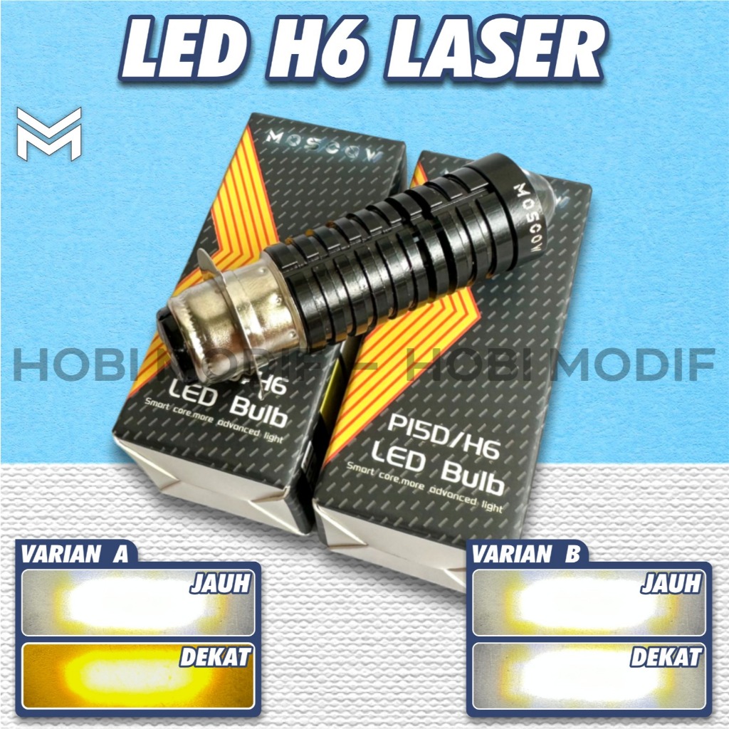 HEADLAMP LAMPU UTAMA LED H6 LASER AC DC LAMPU TEMBAK SOKET SOCKET H6 LAMPU SOROT DEPAN UNIVERSAL MAT
