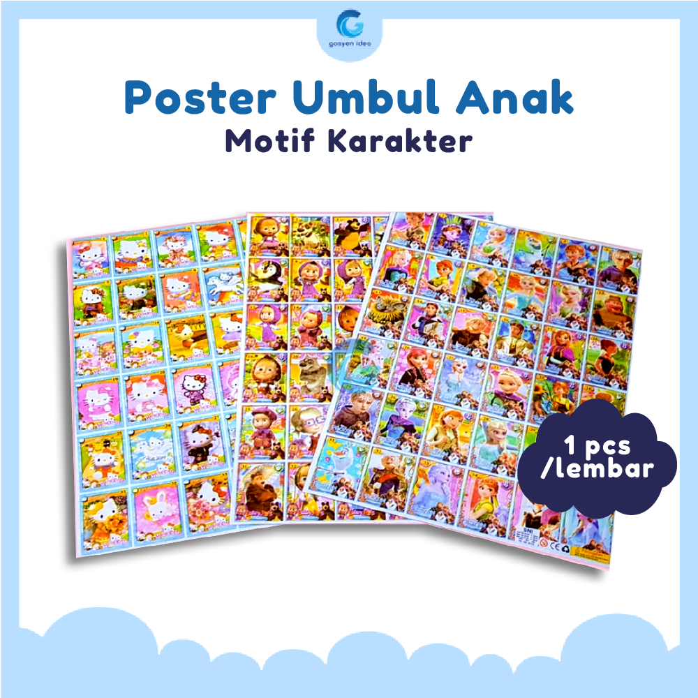 Poster Umbul Anak Gambar Karakter / Poster Umbul Mainan Anak Jadul