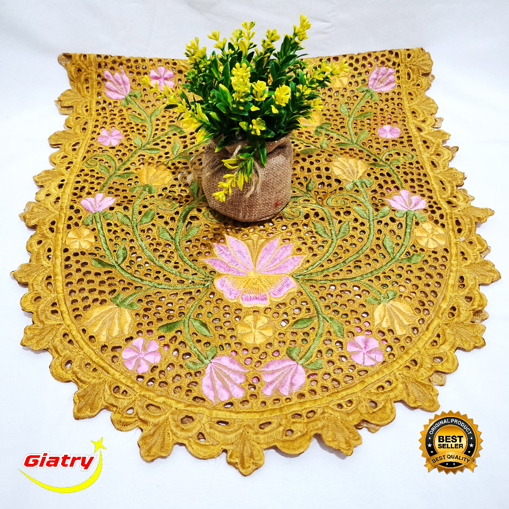 Taplak meja bordir kerancang khas tasikmalaya/ taplak meja tamu bordir/Caver meja tamu bordir/ tapla