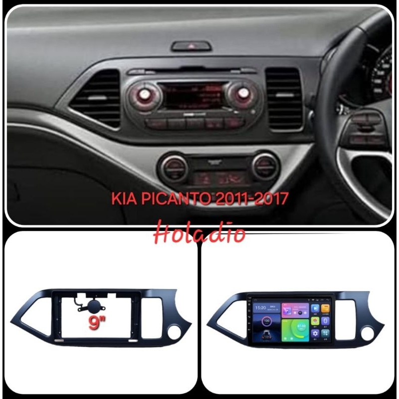 FRAME HEAD UNIT KIA PICANTO 9 INCH TAHUN 2011 - 2017