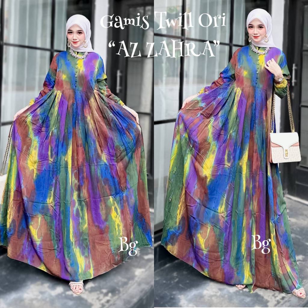 BG COLLECTION "READY STOK, SIAP KIRIM" GTF AZ ZAHRA GAMIS TWILL SUPER ORI BG SIZE "S, M, L, XL, XXL"