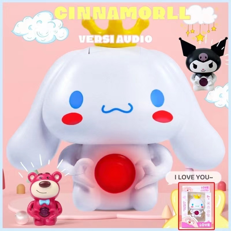 【Ready】Boneka I Love You Cinnamoroll Melody Lotso Kuromi Sanrio LED Night Light Gantungan kunci Vers