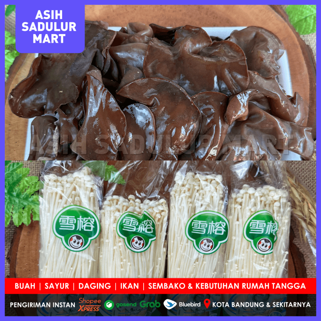 

Jamur Kuping / Enoki 500g & 100g Sayur Segar Promo Bandung | Asih Sadulur Mart