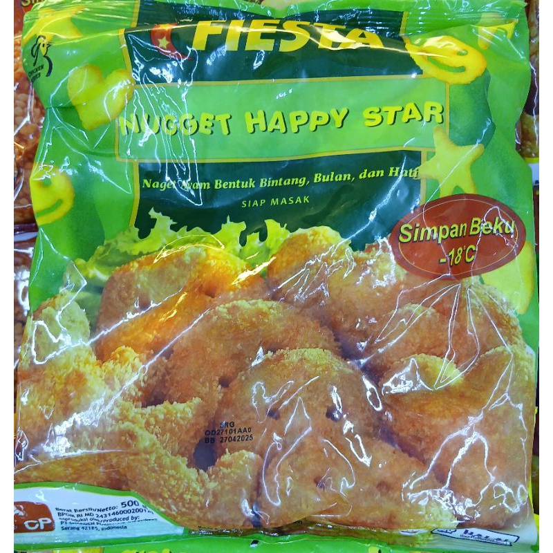 

Fiesta Nuget Happy Star Nuget Ayam Bentuk Bintang Bulan & Hati 500g - HM