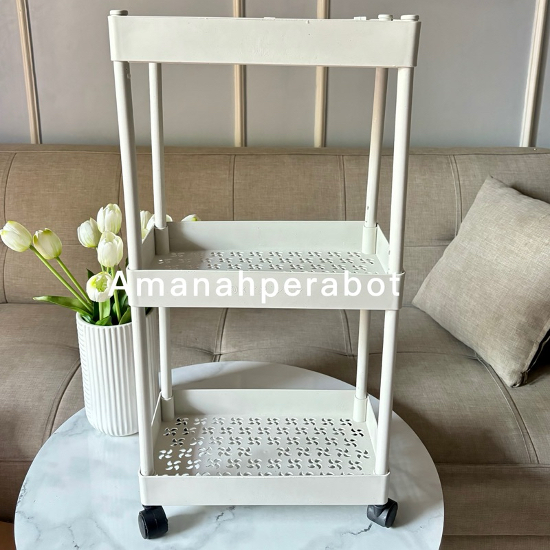 Rak Susun 3+Roda Rak Salon Rak Susun Persegi Rak Persegi Troli Susun 3