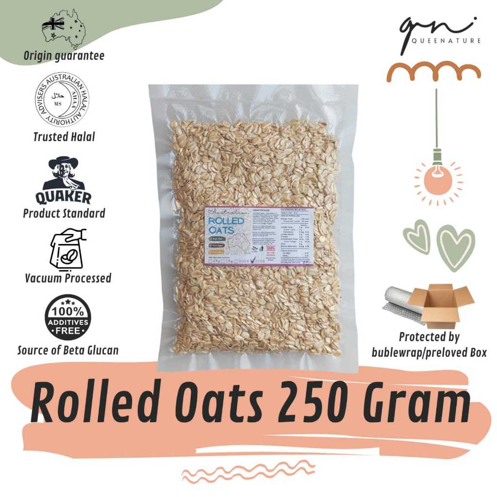 

Oats/Australian Rolled Oats/ Roll Oat /Oat Giling / Menir Gandum Kasar 250G