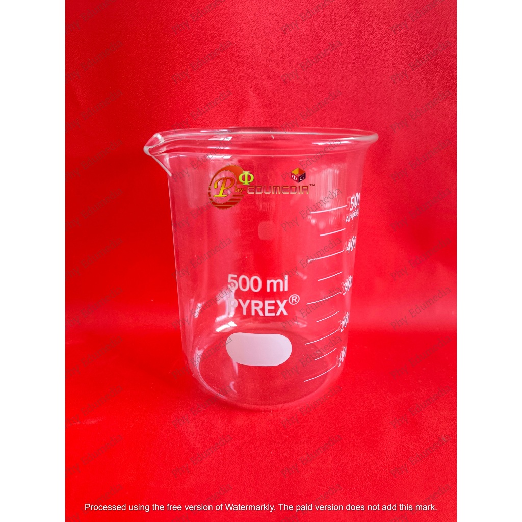 Beaker / Beaker 500ml PYREX / Beaker Glass 500ml / Gelas Kimia 500ml PYREX