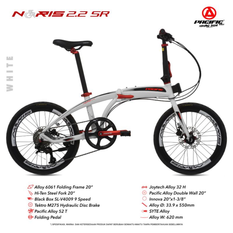 SEPEDA LIPAT REMAJA DEWASA PACIFIC NORIS 2.2 SR FRAME ALLOY REM HYDRAULIC